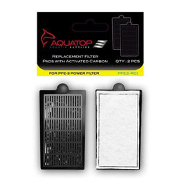 Aquatop Aquarium Pads for PFE-3 Power Filter - 2 Pack Aquatop Replacement Filter Pads with Activated Carbon