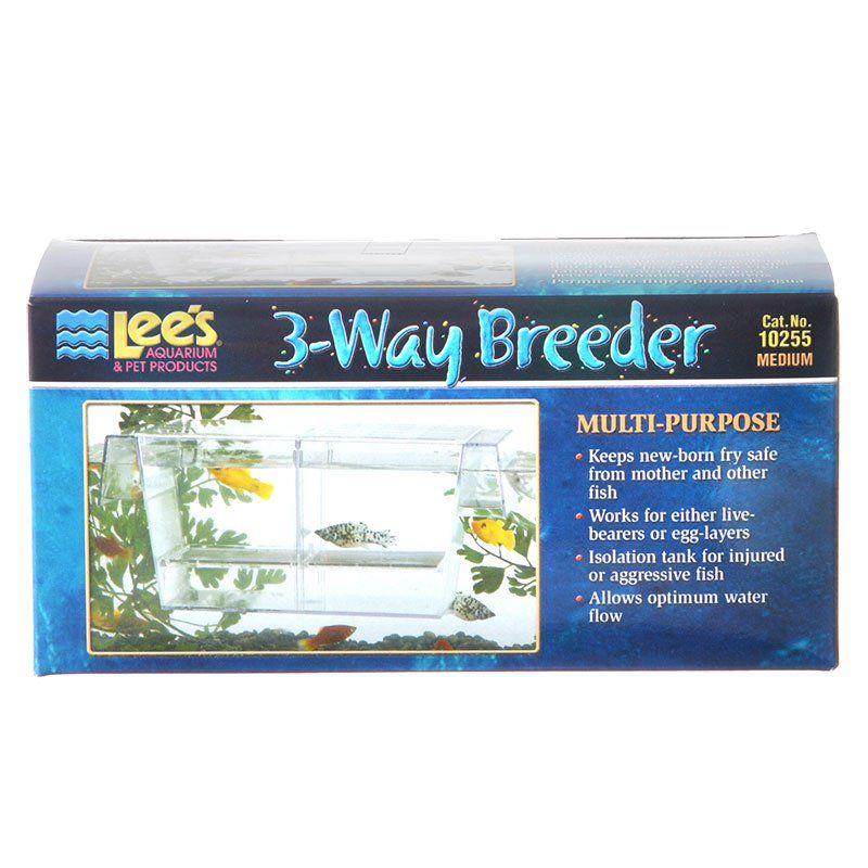 Lee's Aquarium 6.75"L x 3"W x 3"H Lees 3-Way Breeding Tank
