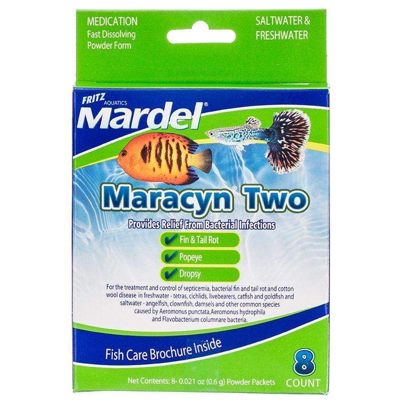 Mardel Aquarium 8 Count - (8 x 0.021 oz Powder Packets) Mardel Maracyn Two Antibacterial Aquarium Medication - Powder