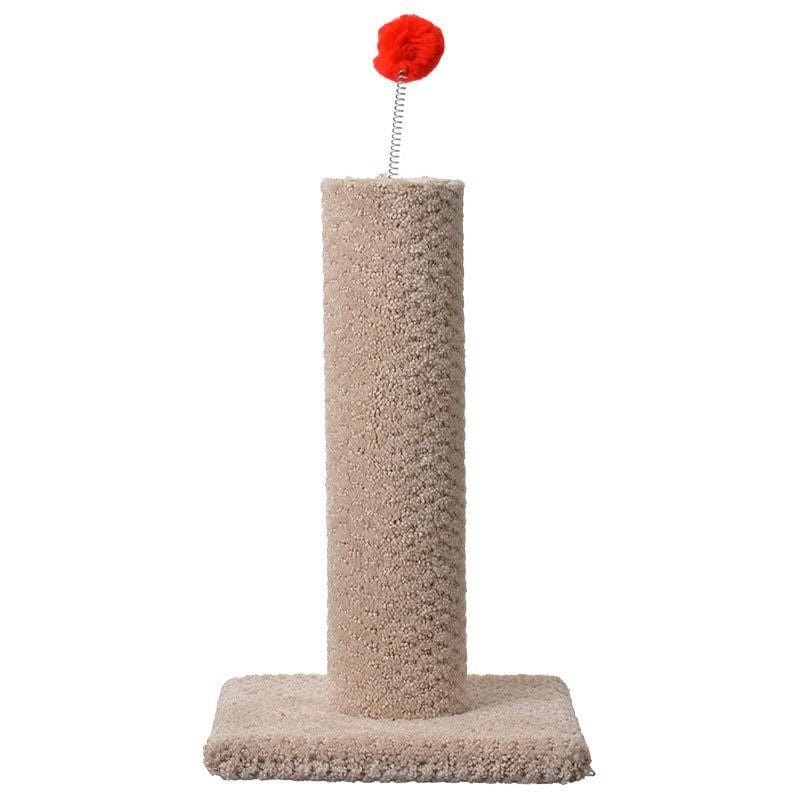 North American Pet Products Cat 16" High (Assorted Colors) Classy Kitty Carpeted Cat Post with Spring Toy