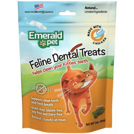 Emerald Pet Cat 3 oz Emerald Pet Feline Dental Treats Chicken Flavor