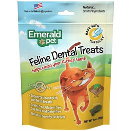Emerald Pet Cat 3 oz Emerald Pet Feline Dental Treats Turducky Flavor