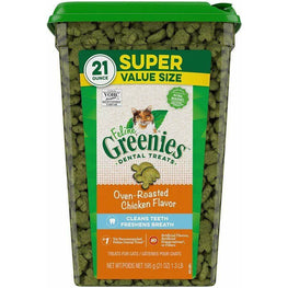 Greenies Cat 21 oz Greenies Feline Natural Dental Treats Oven Roasted Chicken Flavor