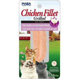 Inaba Cat 0.9 oz Inaba Chicken Fillet Grilled Cat Treat Extra Tender in Crab Flavored Broth