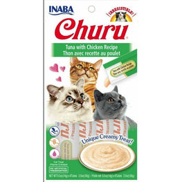Inaba Cat 4 count Inaba Churu Tuna with Chicken Recipe Creamy Cat Treat