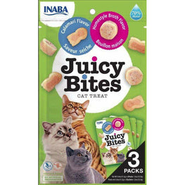 Inaba Cat 3 count Inaba Juicy Bites Cat Treat Homestyle Broth and Calamari Flavor