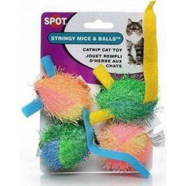 Spot Cat 4 Pack Spot Spotnips Stringy Mice & Balls Catnip Toy