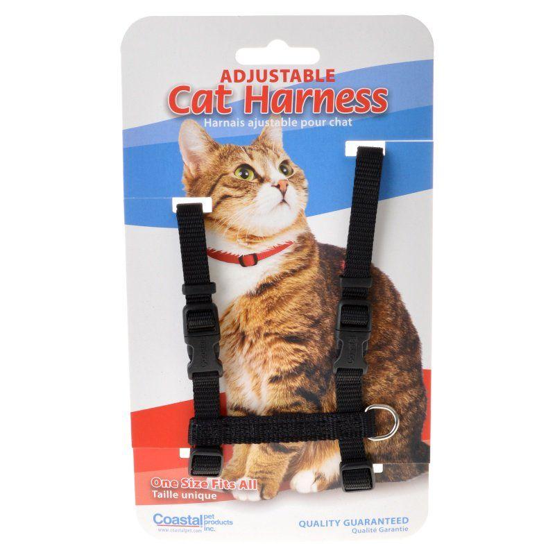 Tuff Collar Cat Girth Size 10"-18" Tuff Collar Nylon Adjustable Cat Harness - Black