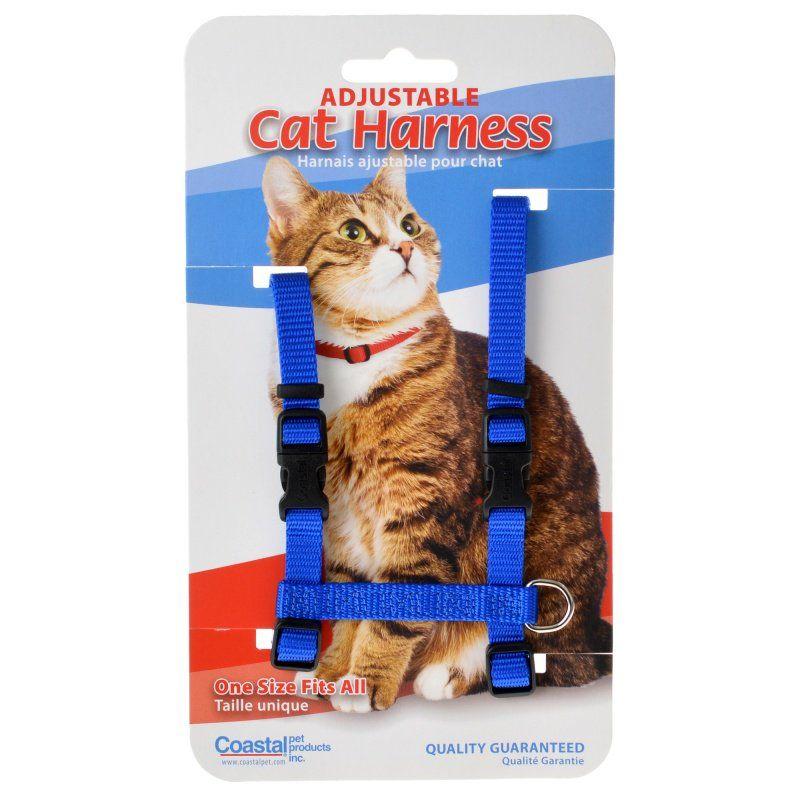 Tuff Collar Cat Girth Size 10"-18" Tuff Collar Nylon Adjustable Cat Harness - Blue