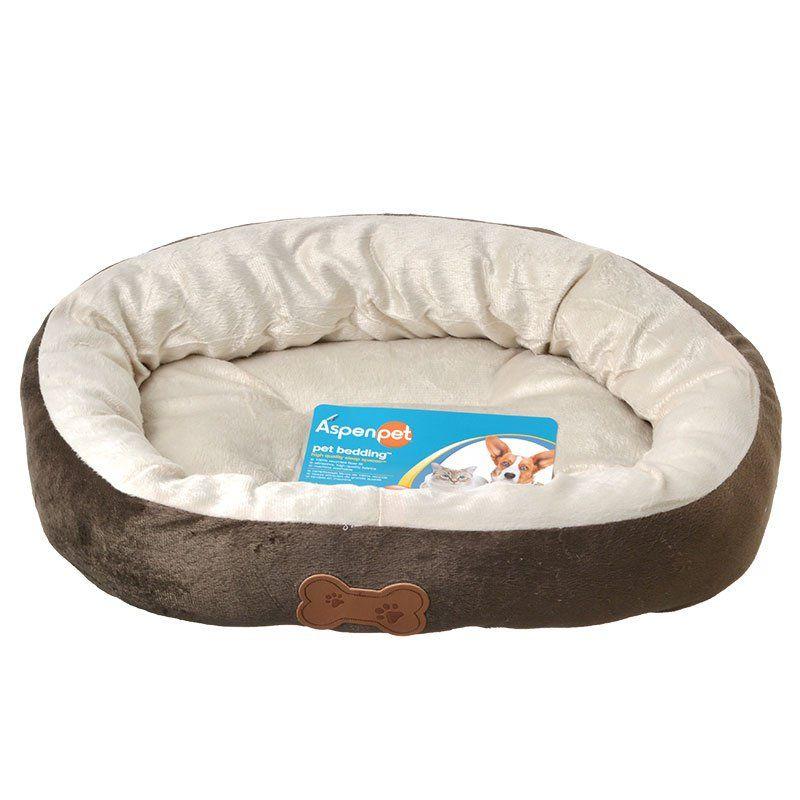 Aspen Pet Dog 20"L x 16"W Aspen Pet Oval Nesting Pet Bed - Brown
