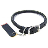 Circle T Leather Dog 16" Neck Circle T Pet Leather Round Collar - Black