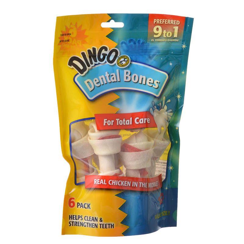 Dingo Dog Small - 4" (4 Pack) Dingo Dental Bone Chicken & Rawhide Dental Chew