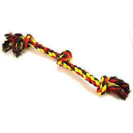 Mammoth Dog Flossy Chews Colored 3 Knot Tug Rope