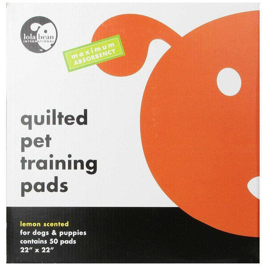 Lola Bean Dog 22" Long x 22" Wide (50 Pack) Lola Bean Quilted Pet Training Pads - Lemon Scent