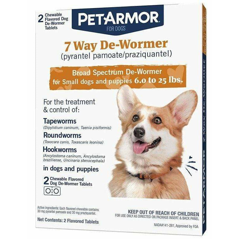 PetArmor Dog 2 count PetArmor 7 Way De-Wormer for Small Dogs and Puppies (6-25 Pounds)