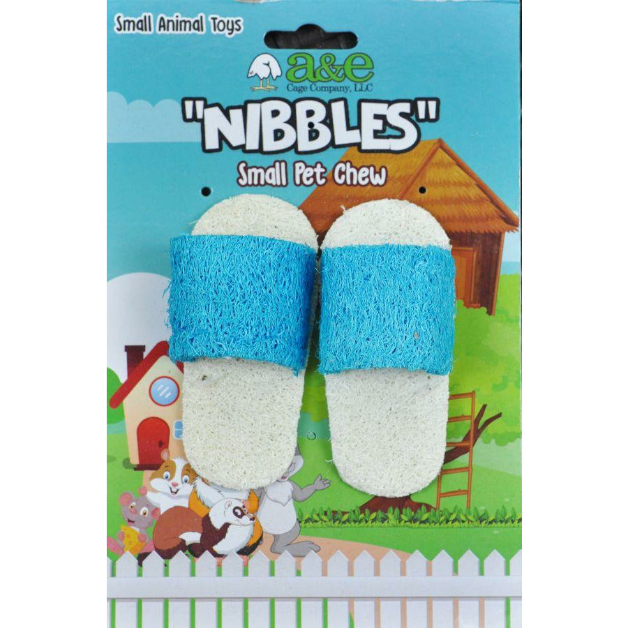 AE Cage Company Small Pet 2 count AE Cage Company Nibbles Sandals Loofah Chew Toy Assorted Colors
