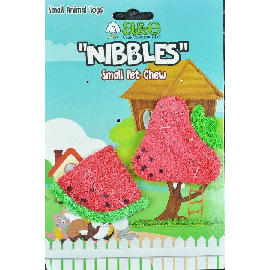 AE Cage Company Small Pet 2 count AE Cage Company Nibbles Strawberry and Watermelon Loofah Chew Toys