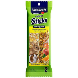 Vitakraft Small Pet 2 Pack Vitakraft Crunch Sticks Rabbit & Guinea Pig Treats Variety Pack - Popped Grains & Apple