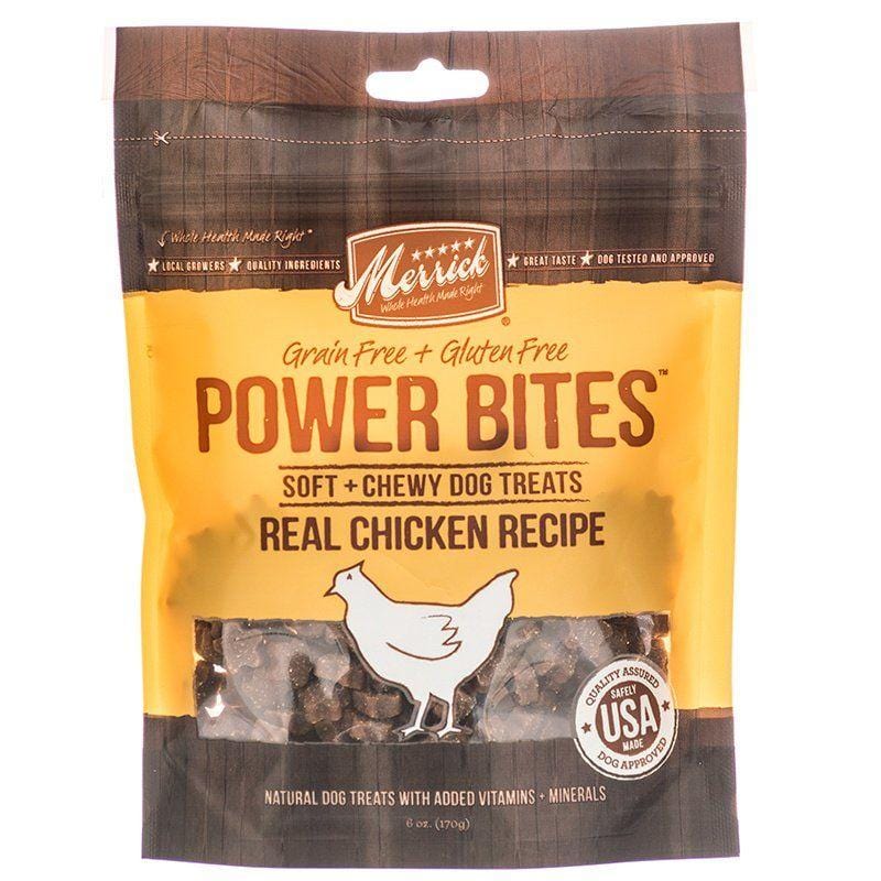 Merrick Dog 6 oz Merrick Power Bites Soft & Chewy Dog Treats - Real Chicken Recipe
