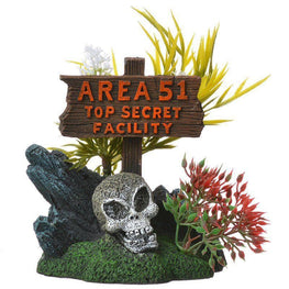 Exotic Environments Area 51 Top Secret Sign Aquarium Ornament