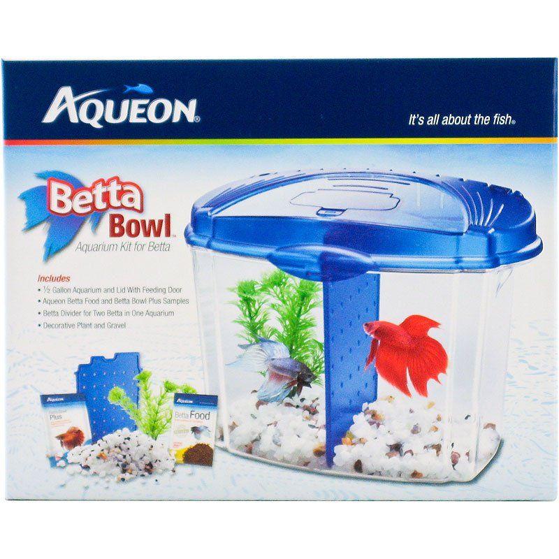 Aqueon Aquarium .5 Gallon Aqueon Betta Bowl Starter Kit - Blue