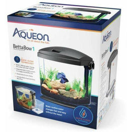 Aqueon Aquarium 1 gallon Aqueon BettaBow 1 with Quick Clean Technology Aquarum Kit Black