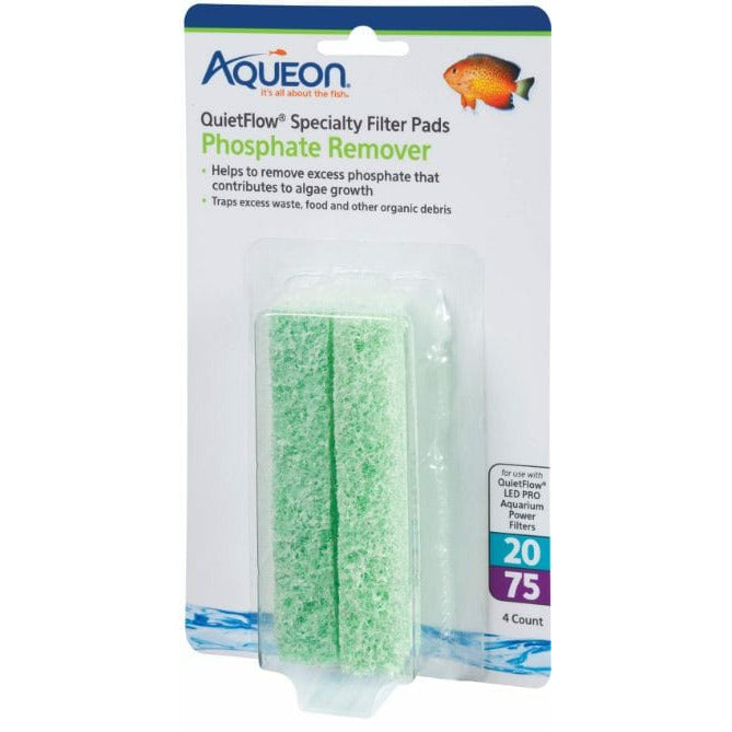 Aqueon Aquarium 4 count Aqueon Phosphate Remover for QuietFlow LED Pro Power Filter 20/75