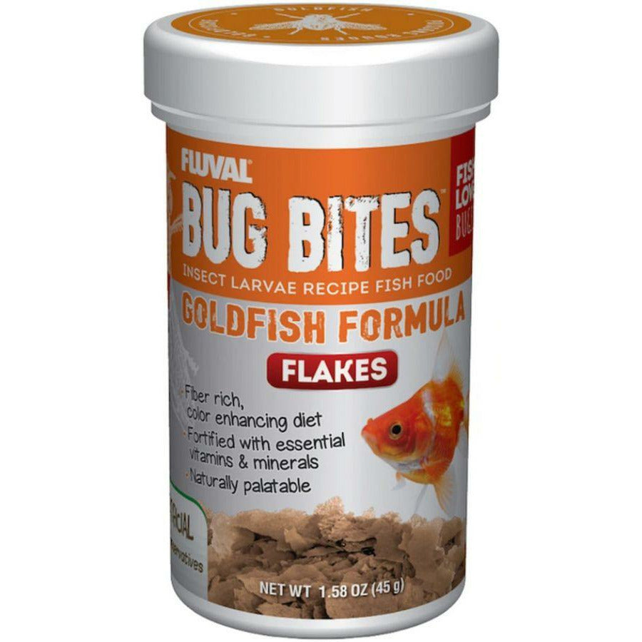 Fluval Aquarium 1.59 oz Fluval Bug Bites Insect Larvae Goldfish Formula Flakes