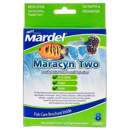 Mardel Aquarium 8 Count - (8 x 0.021 oz Powder Packets) Mardel Maracyn Two Antibacterial Aquarium Medication - Powder