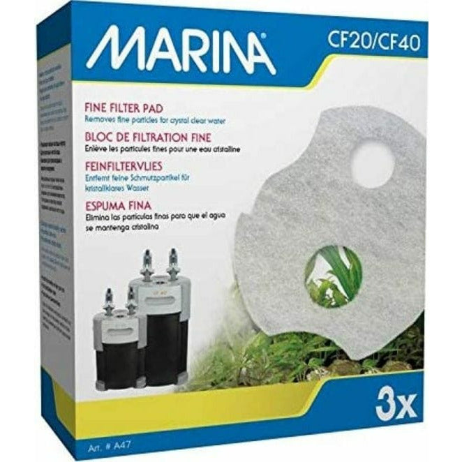 Marina Aquarium 3 count Marina Canister Filter Replacement Fine Filter Pad for CF20/CF40
