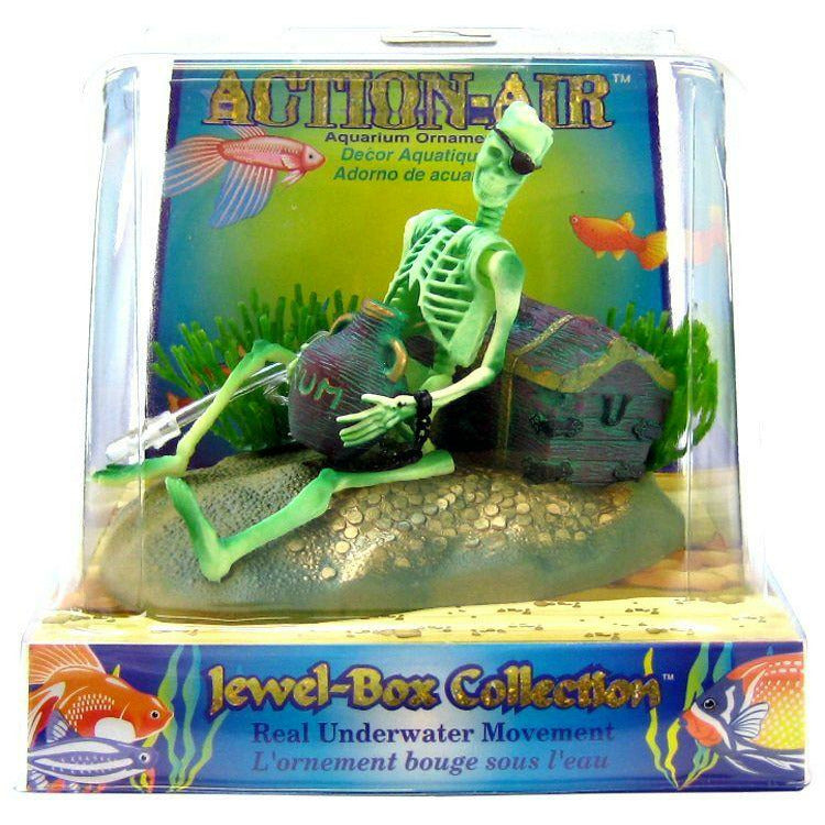 Penn Plax Aquarium 3"L x 4.5"W x 3.25"H Penn Plax Action Air Jewel Box with Skeleton