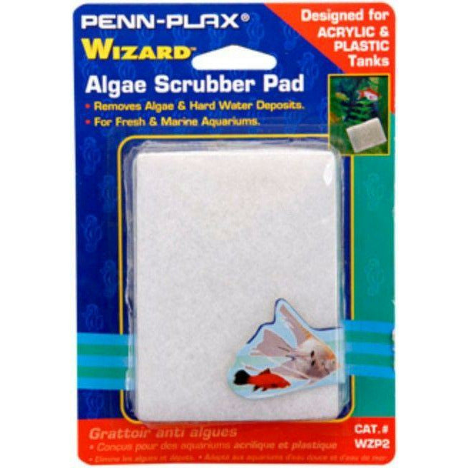 Penn Plax Aquarium 3"L x 4"W - 1 count Penn Plax Wizard Algae Scrubber Pad for Acrylic or Glass Aquariums