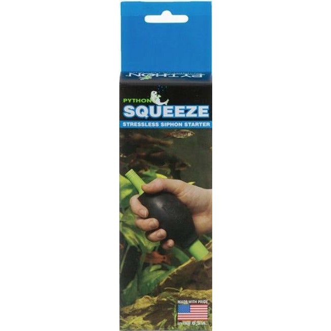Python Products Aquarium 1 Squeeze - (Includes 1/4" & 1/2" Adapters) Python Squeeze Stressless Siphon Starter