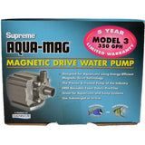 Supreme Aquarium Aqua-Mag 3 Pump (350 GPH) Supreme Aqua-Mag Magnetic Drive Water Pump
