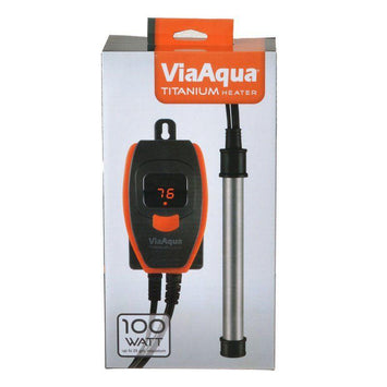 Via Aqua Aquarium 100 Watt - (25 Gallons) Via Aqua Titanium Heater