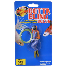 Zoo Med Aquarium 1 Pack Zoo Med Betta Bling Diver with Hoop Decor