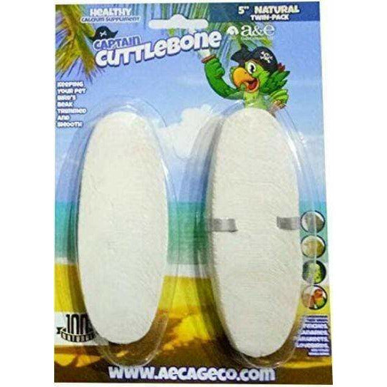 A&E Cage Company Bird 2 count AE Cage Company Captain Cuttlebone Natural Flavored Cuttlebone 5" Long