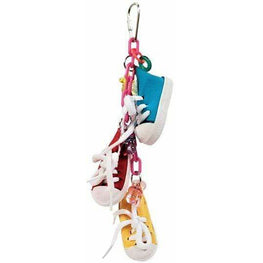 A&E Cage Company Bird 1 count AE Cage Company Happy Beaks Sneakers on a Line Bird Toy