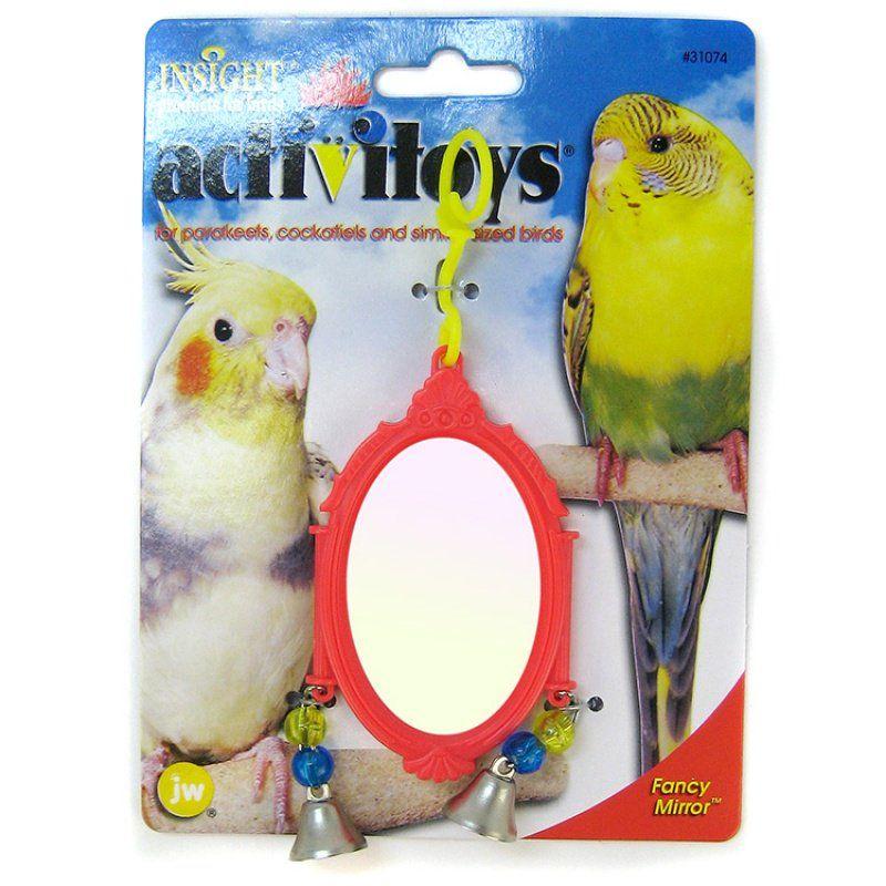 JW Pet Bird Fancy Mirror Bird Toy - Assorted Colors JW Insight Fancy Mirror Bird Toy - Assorted