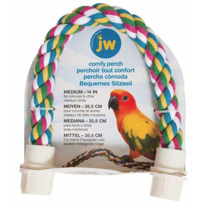 JW Pet Bird Medium 1 count JW Pet Flexible Multi-Color Comfy Rope Perch 14"