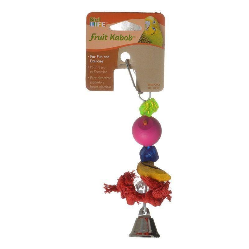 Penn Plax Bird 8" Long Penn Plax Bird Life Fruit-Kabob Wood Parakeet Toy
