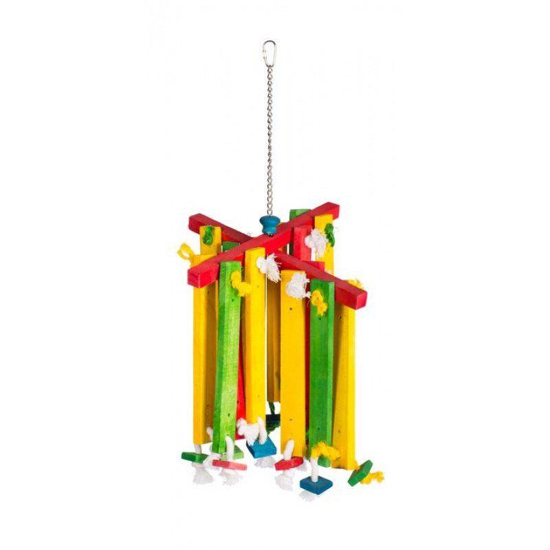 Prevue Bird 1 Pack - (Approx. 12"L x 12"W x 23.25"H) Prevue Bodacious Bites Wood Chimes Bird Toy