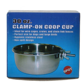 Spot Bird Spot Stainless Steel Coop Cup with Bolt Clamp