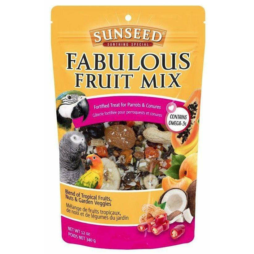 Sunseed Bird 12 oz Sunseed Fabulous Fruit Mix Fortified Treat for Parrots and Conures