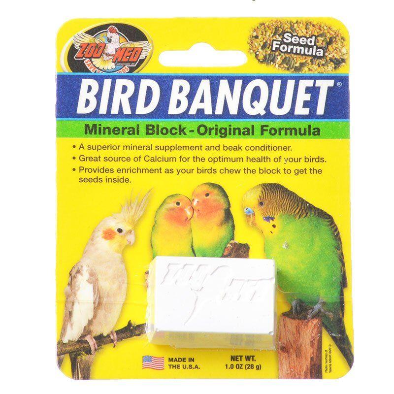 Zoo Med Bird Small - 1 Block - 1 oz Zoo Med Bird Banquet Mineral Block - Original Seed Formula