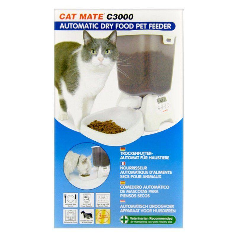 Cat Mate Cat Program to Feed 3x/Day Cat Mate Automatic Dry Pet Food Feeder C3000