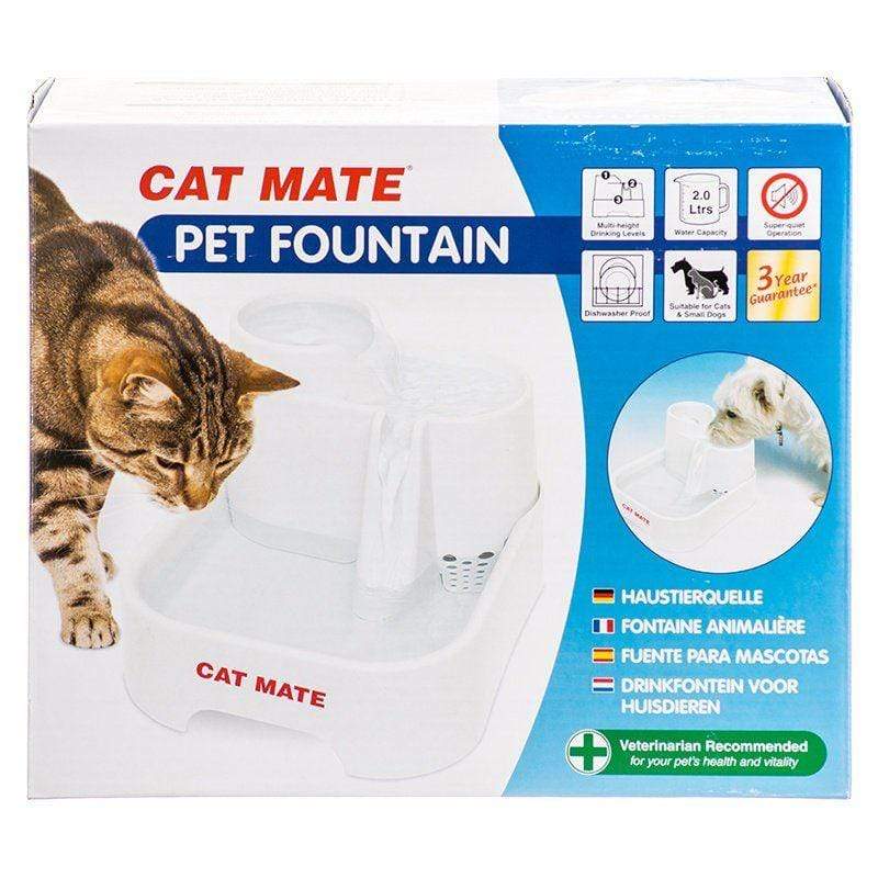Cat Mate Cat 10.5"L x 6.8"W x 8.8"H (70 Ounces) Cat Mate Pet Fountain - White