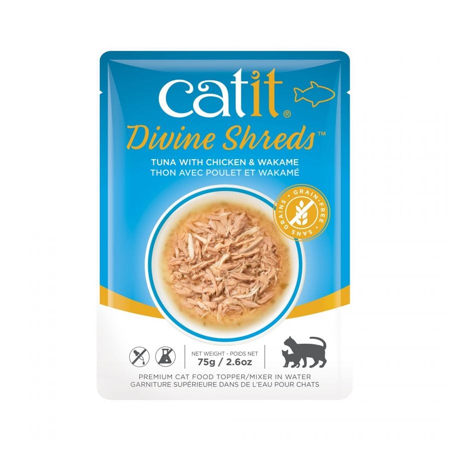 CatIt Cat 2.65 oz Catit Divine Shreds Tuna with Chicken and Wakame