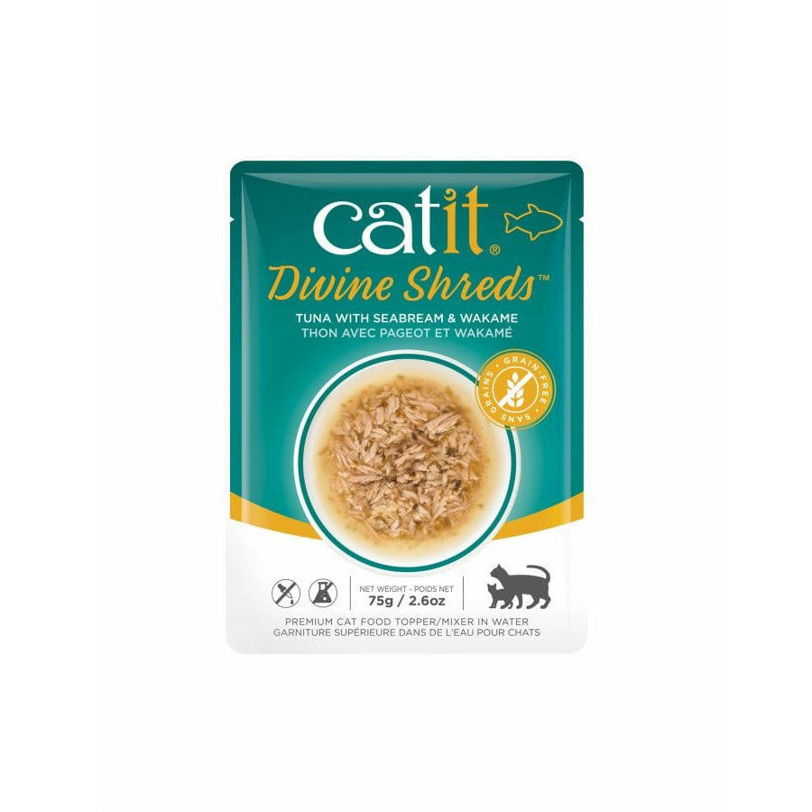 CatIt Cat 2.65 oz Catit Divine Shreds Tuna with Seabream and Wakame