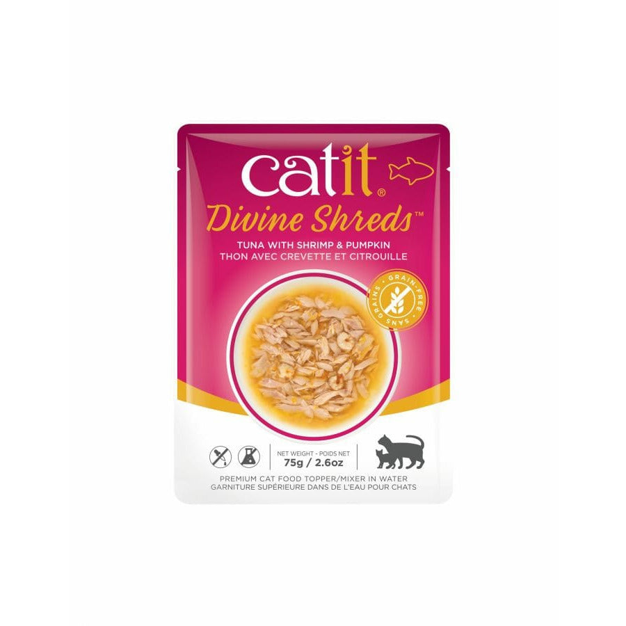 CatIt Cat 2.65 oz Catit Divine Shreds Tuna with Shrimp and Pumpkin